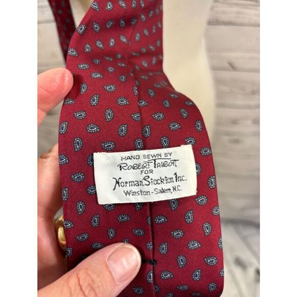 Men's Robert Talbot Tie, One Size, Red & Blue - Picture 2 of 2